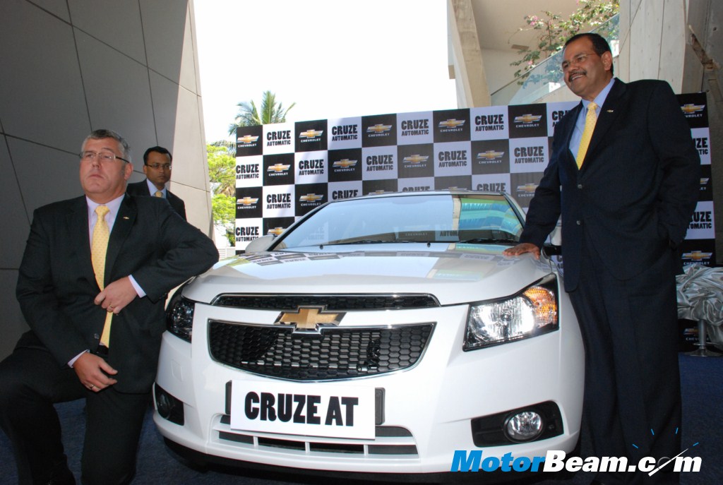 General Motors India today launched the Chevrolet Cruze AT in Bangalore.