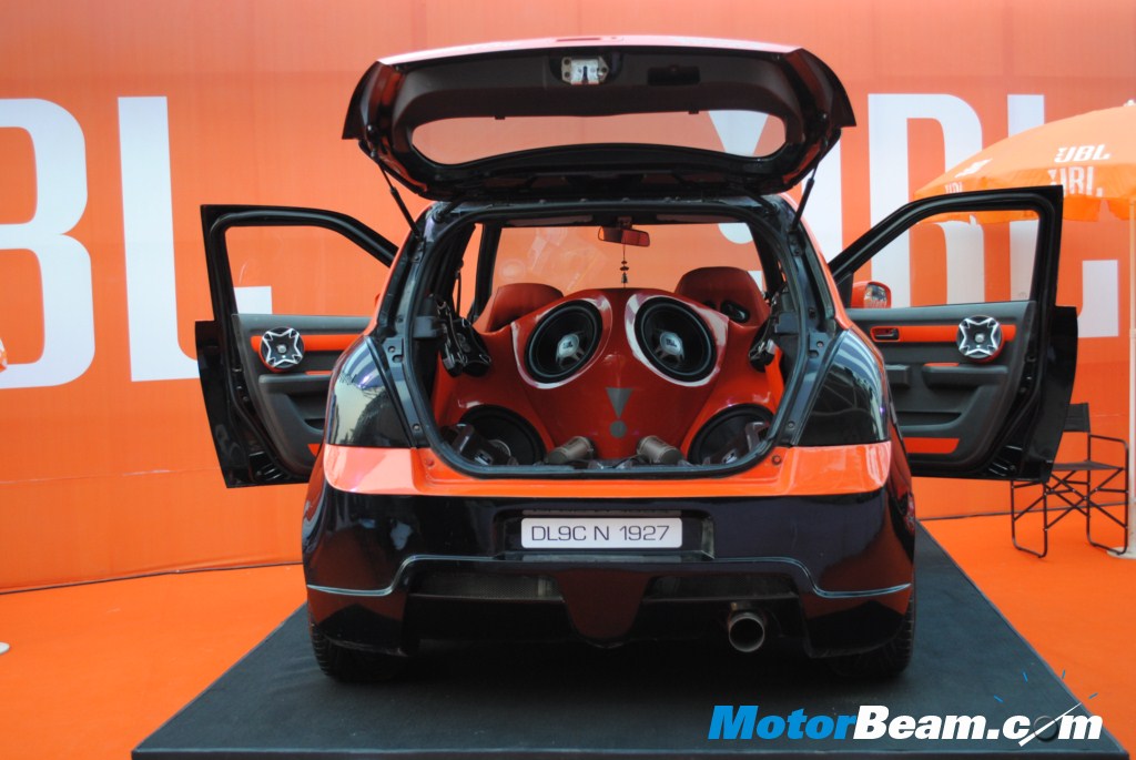 Along with the JBLfyed Nano there were two Maruti Swifts with the JBL touch