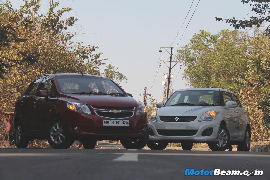 2013 Chevrolet Sail vs Maruti DZire Shootout