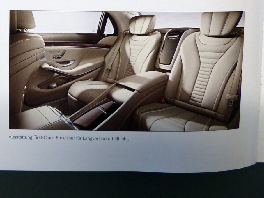 2014 Mercedes-Benz S-Class Brochure Rear Interiors