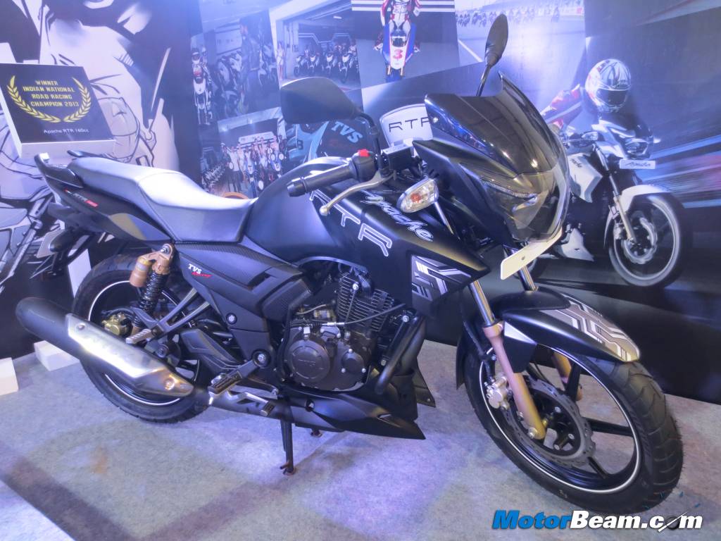 2014 Tvs Apache 180 Offered In Matte Black Colour