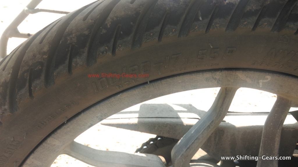 2015 Bajaj Pulsar Spy Shot Rear Tyre