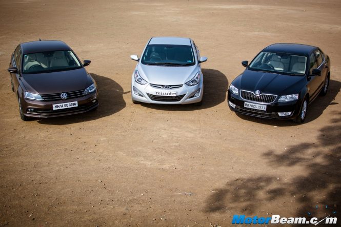 2015 Hyundai Elantra vs Skoda Octavia vs Volkswagen Jetta