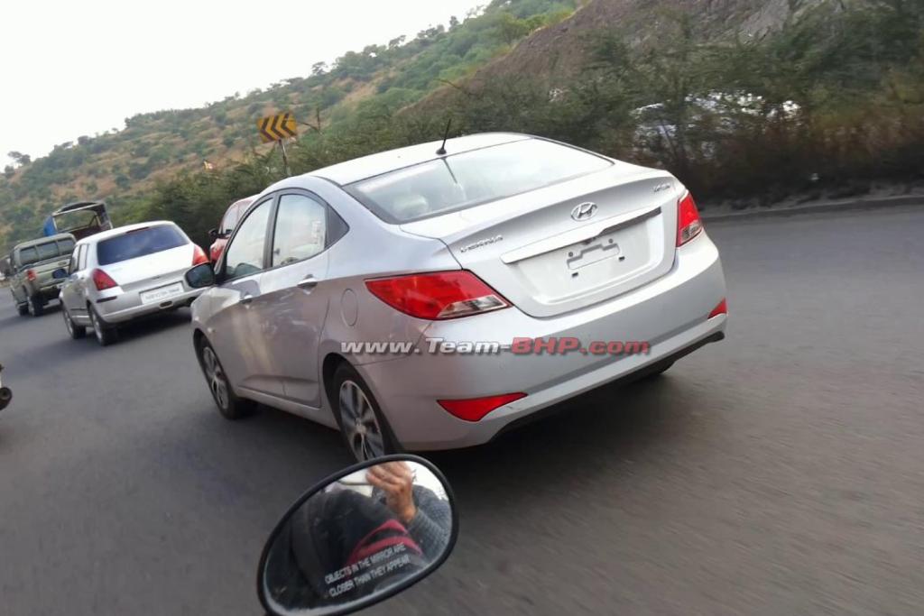 2015 Hyundai Verna Facelift Spied Pune Rear