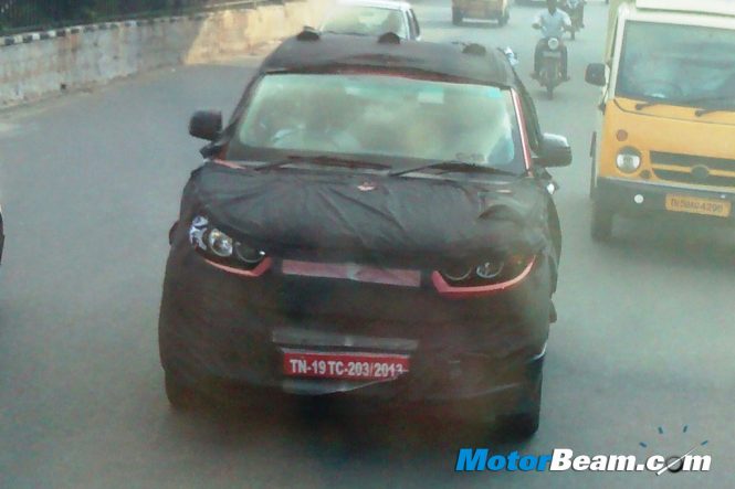 2015 Mahindra S101 Compact SUV Spied Front