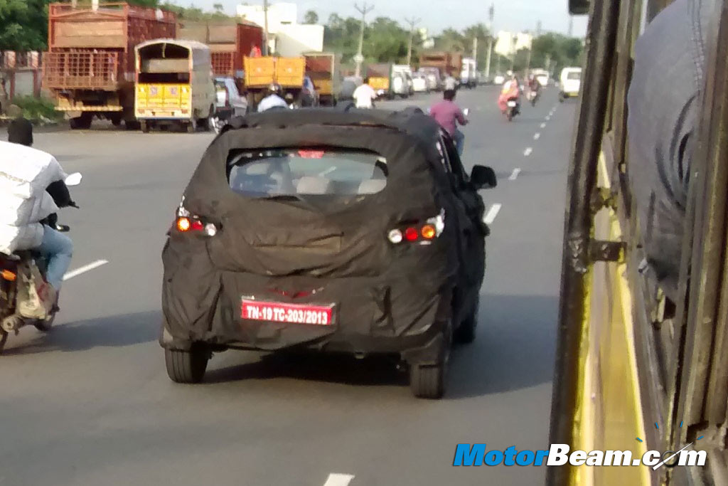 2015 Mahindra S101 Compact SUV Spied Rear