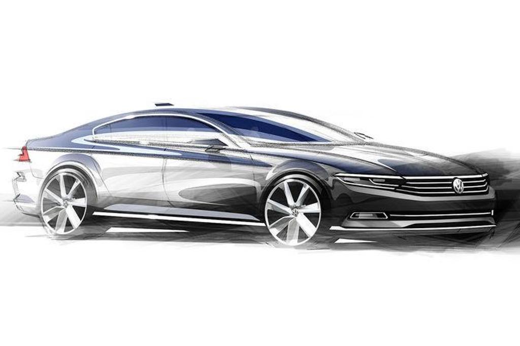 2015 VW Passat Side Sketch