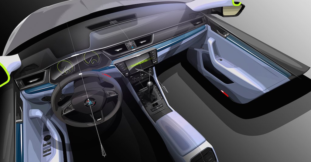 2016 Skoda Superb Interior Sketch