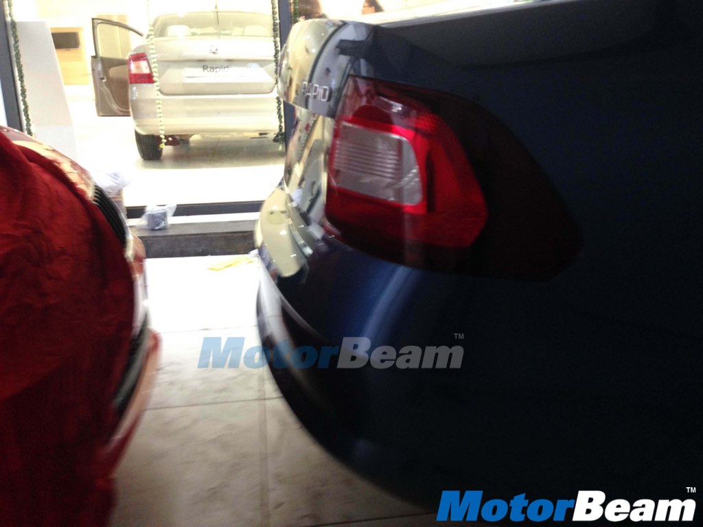 2017 Skoda Rapid Facelift Spied Rear