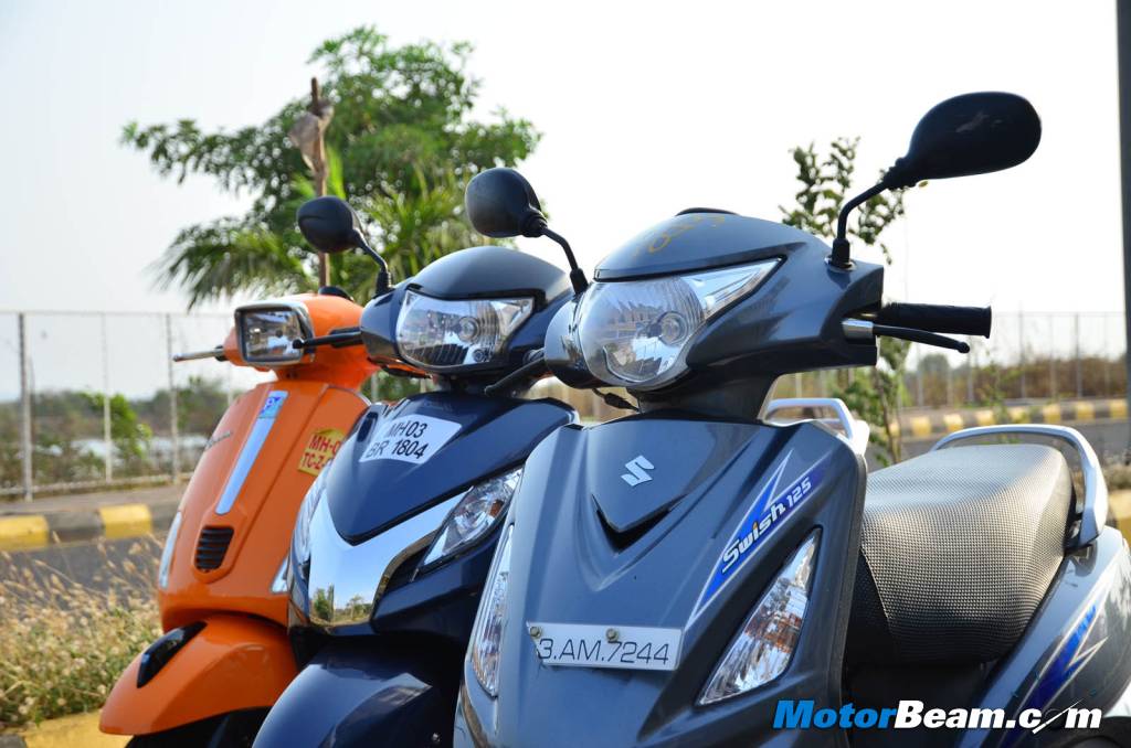 Activa 125 vs Suzuki Swish vs Vespa