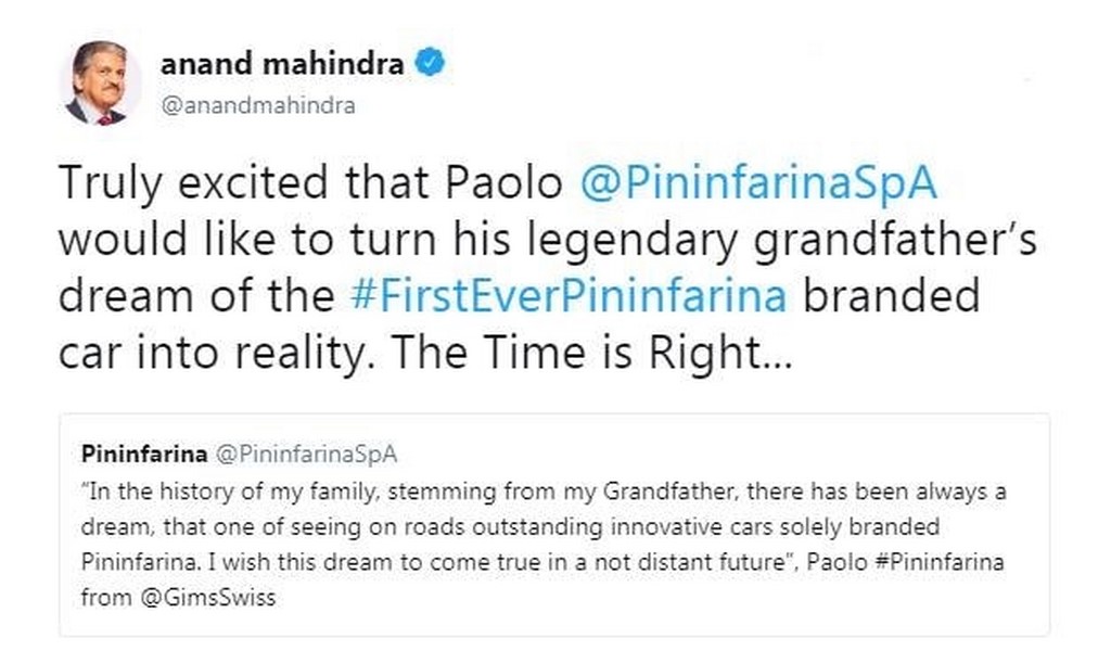 Anand Mahindra Tweet