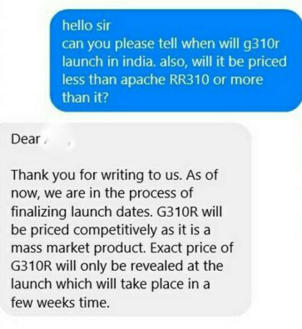 BMW G310R Price Facebook