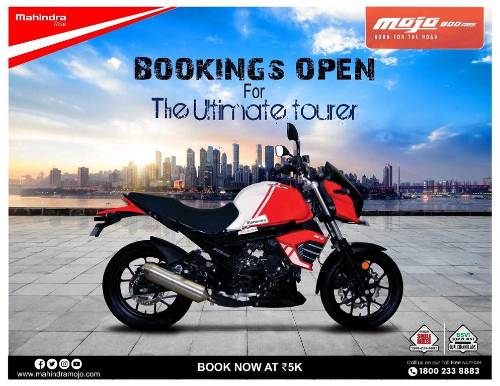 BS6 Mahindra Mojo Bookings Open