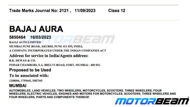 Bajaj Aura Trademark