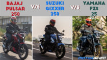 Bajaj Pulsar N250 vs Yamaha FZ 25 vs Suzuki Gixxer 250 - Comparison Video