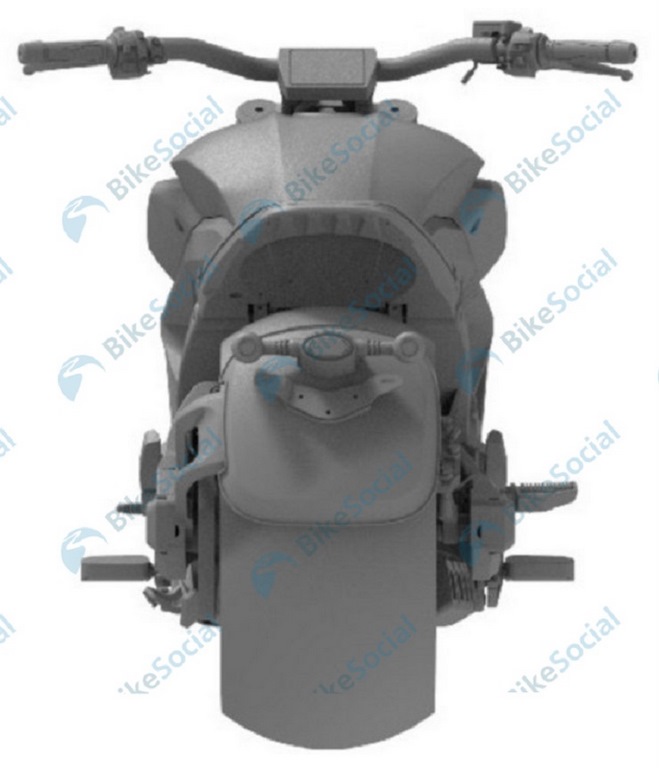 Rear profile of the cruiser bike