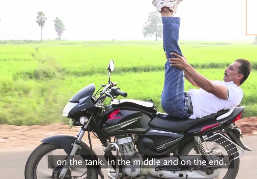 Bike Yoga Indian Man