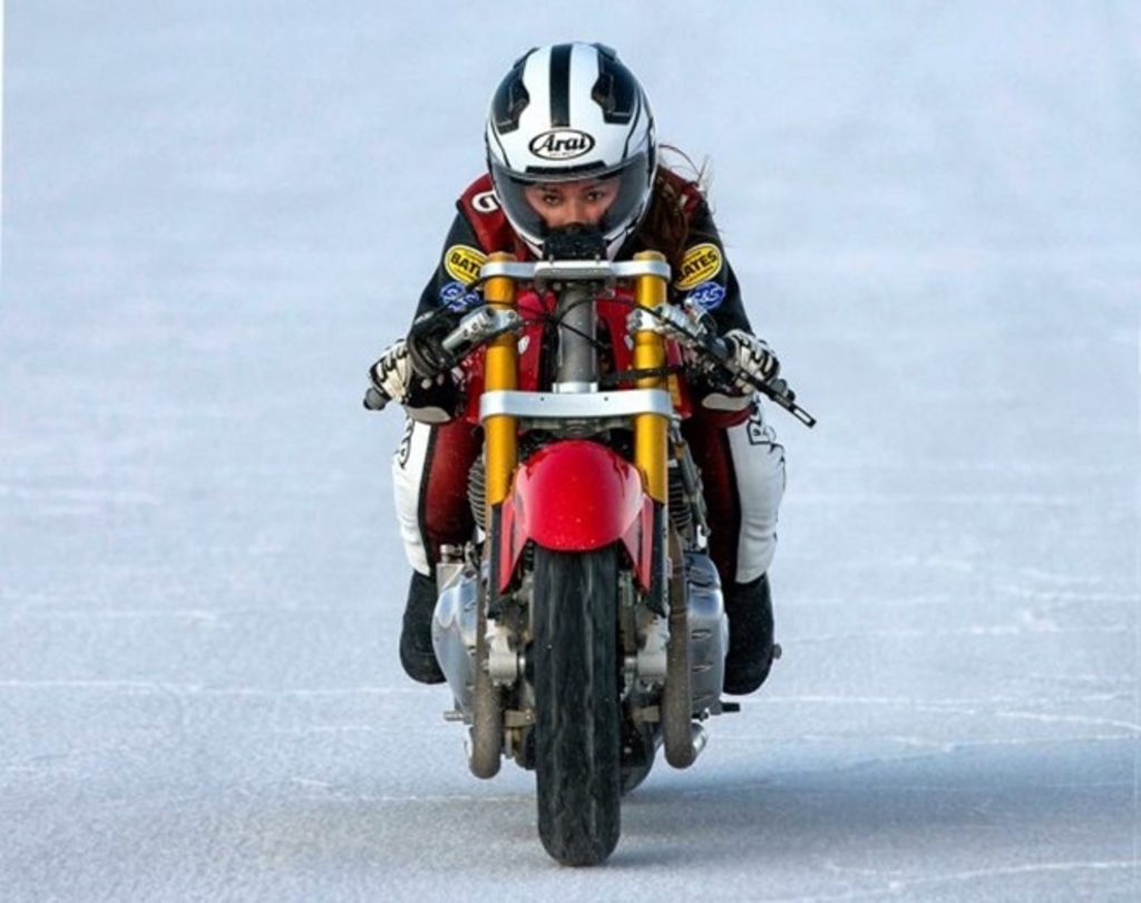 Cayla Rivas Piloting Royal Enfield Continental GT 650