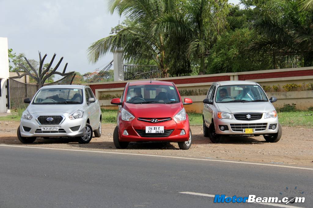 Datsun GO vs Hyundai Eon 1.0 vs Maruti Alto K10
