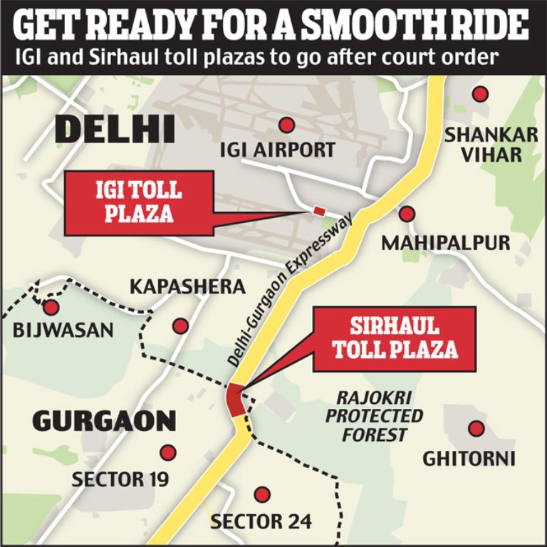 Delhi Gurgaon Expressway Toll Map