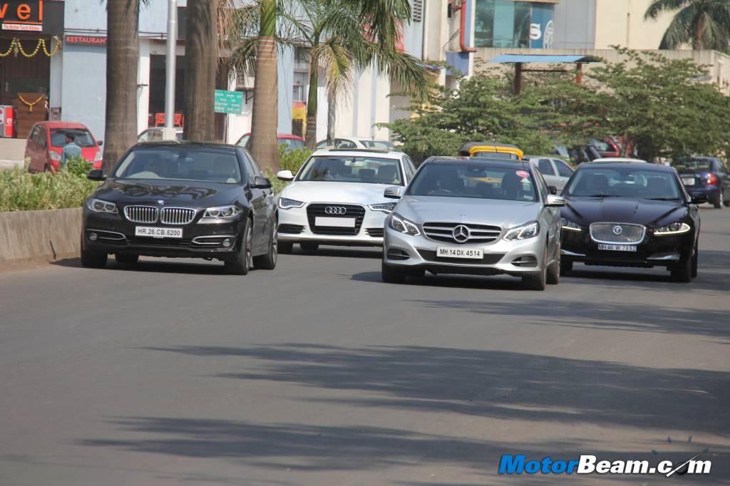 E-Class vs 5-Series vs A6 vs XF Performance