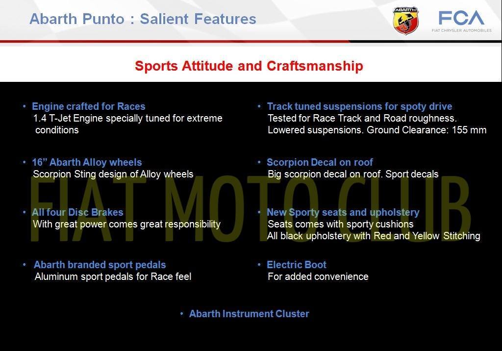 Fiat Punto Abarth Features