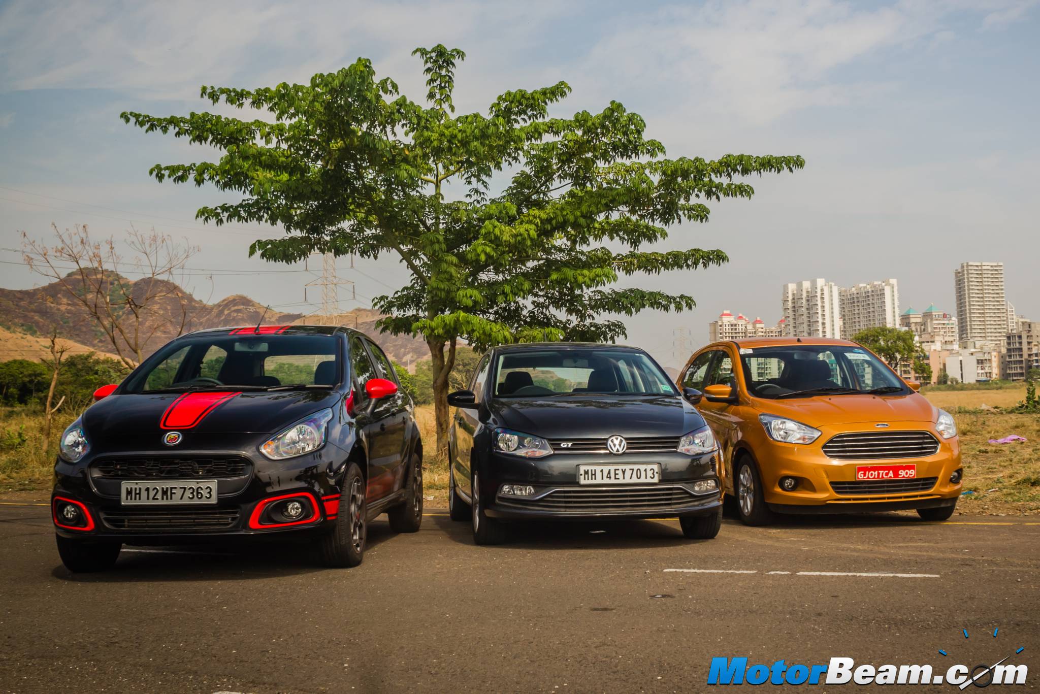 Fiat Punto Abarth vs Volkswagen Polo GT TSI vs Ford Figo