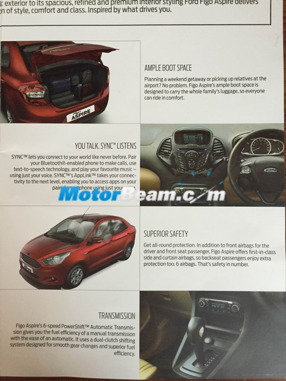 Figo Aspire Brochure Revealed
