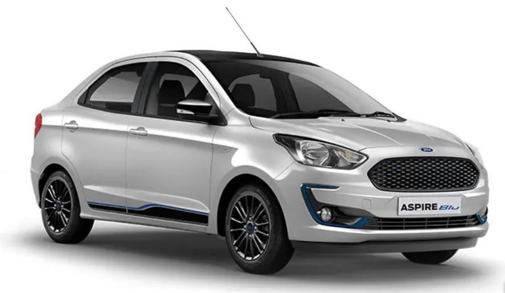 Ford Aspire Blu Moondust Silver