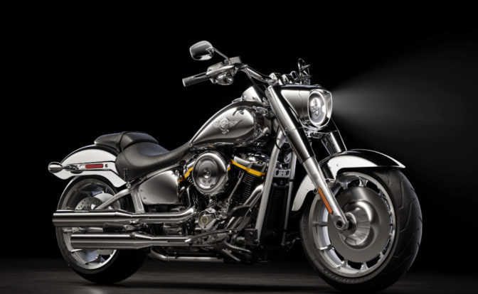 Harley Davidson Fat Boy Gray Ghost front