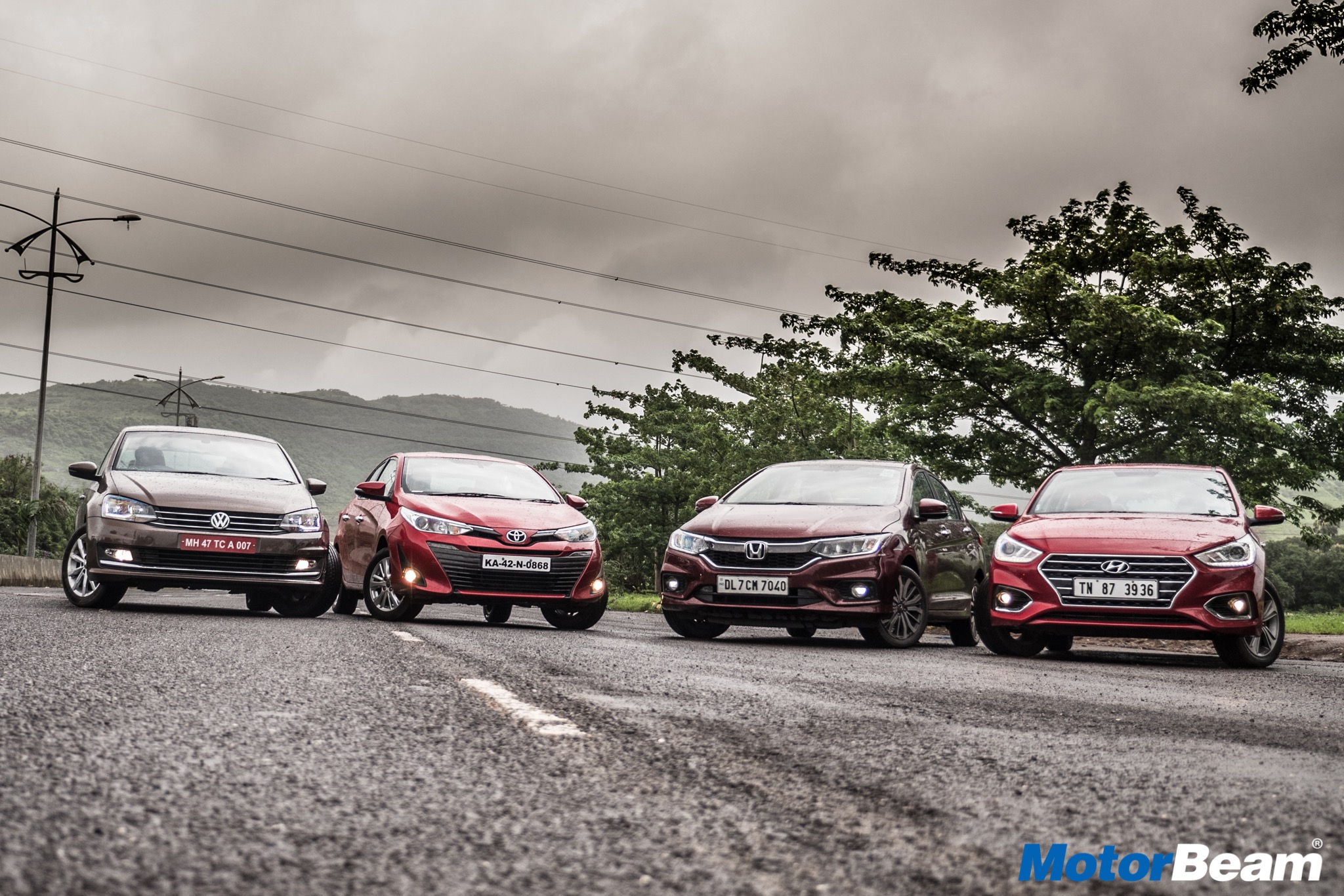 Honda City vs Hyundai Verna vs Toyota Yaris vs VW Vento Comparo