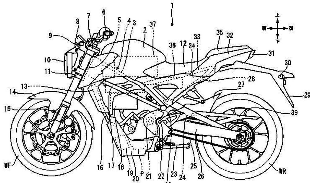 Honda Electric Motorcycle Patent 1