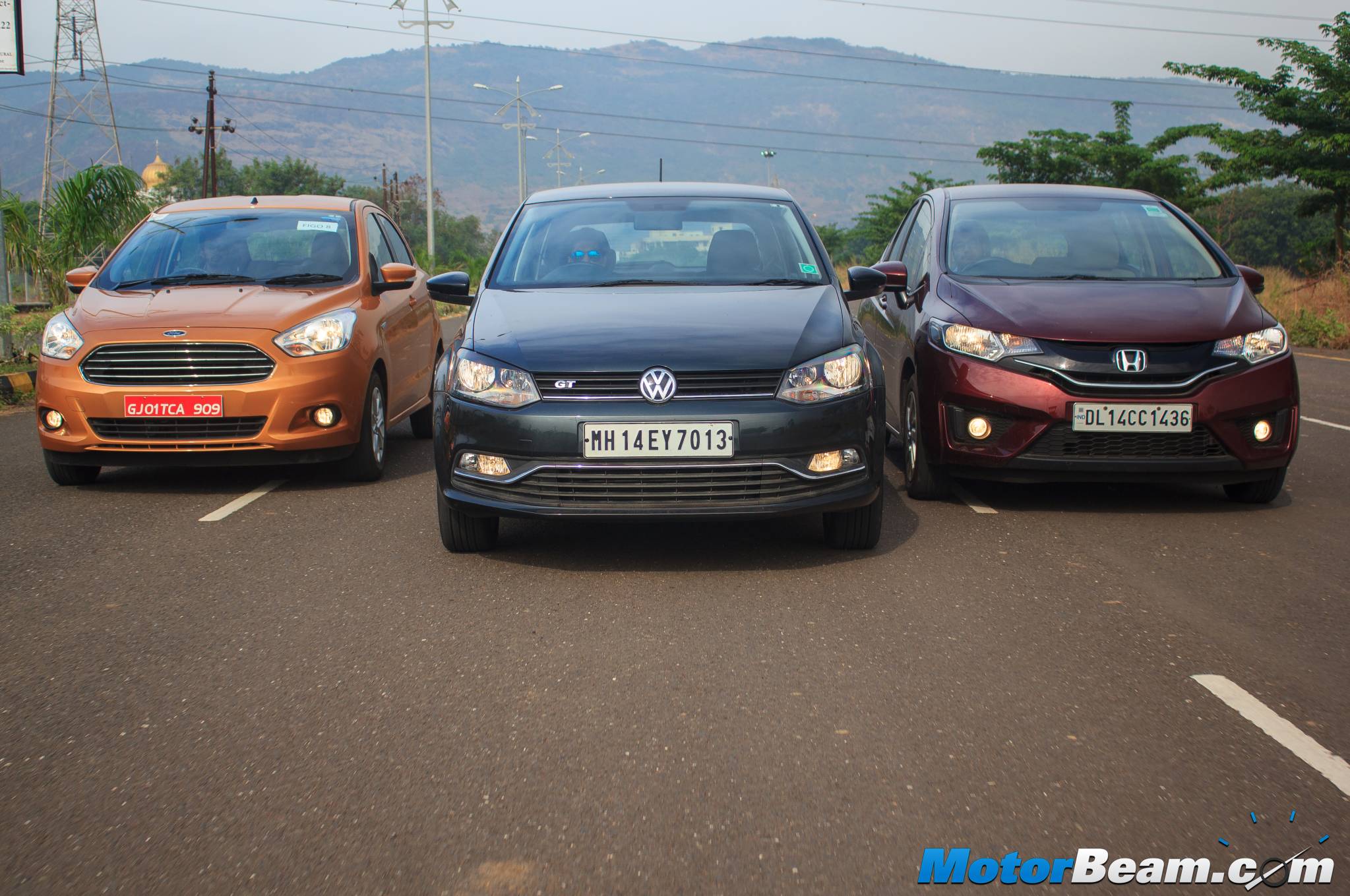 Honda Jazz CVT vs Volkswagen Polo GT TSI vs Ford Figo DCT