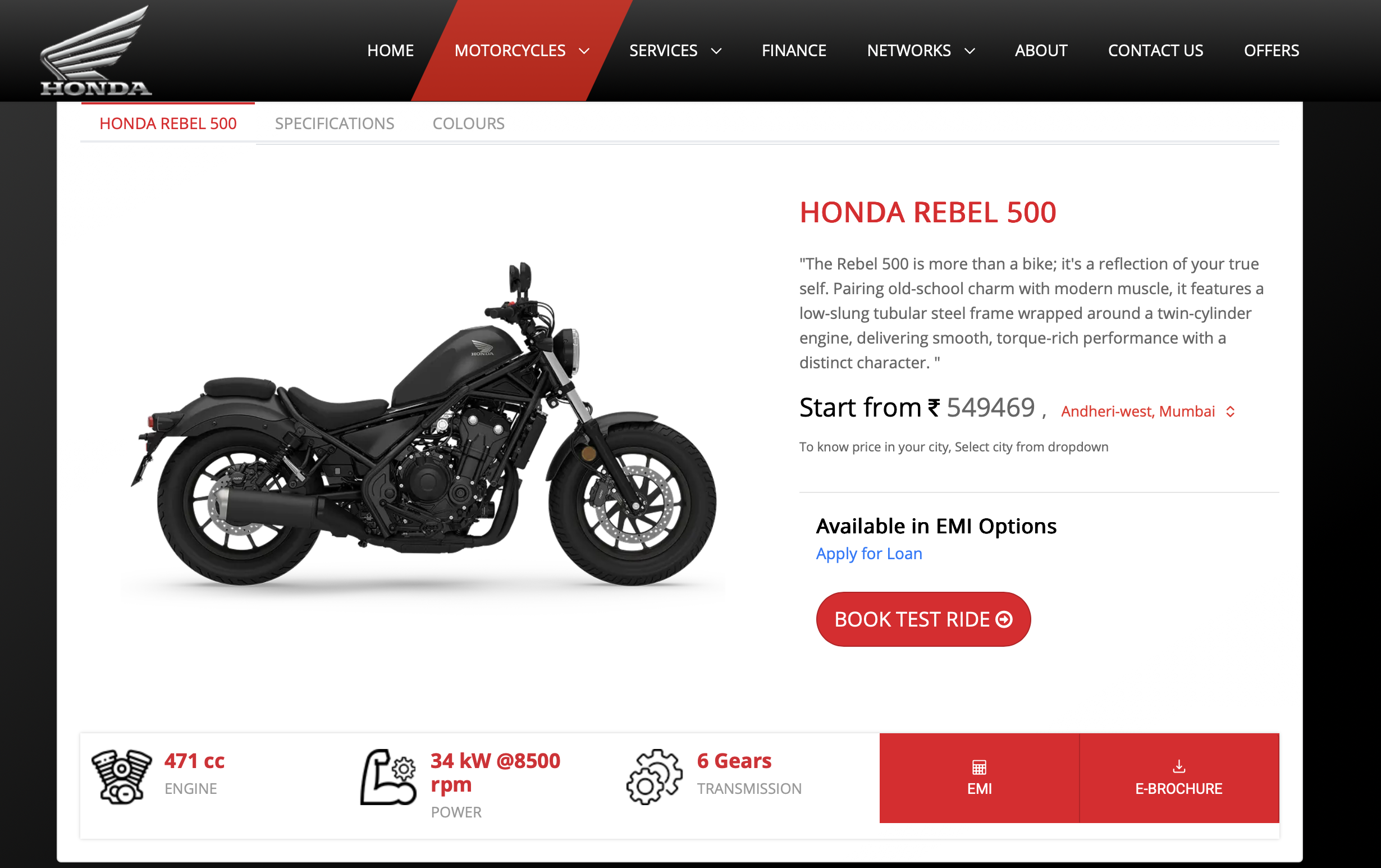 Honda Rebel 500 Price