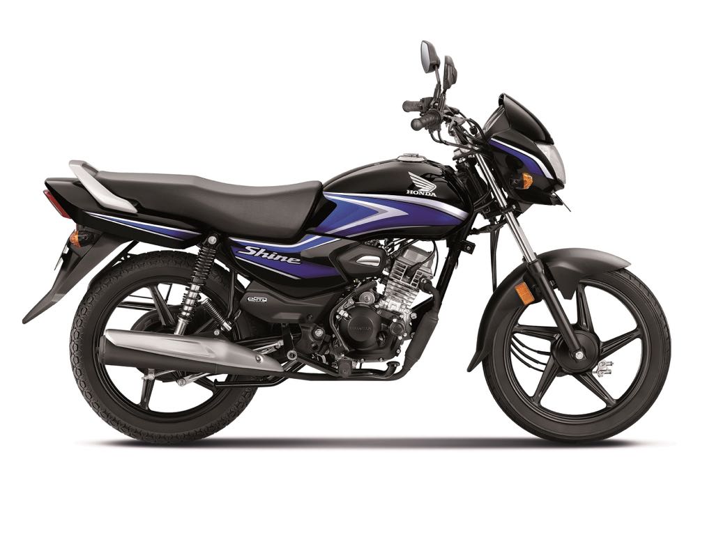 Honda Shine 100 Black with Blue Stripes