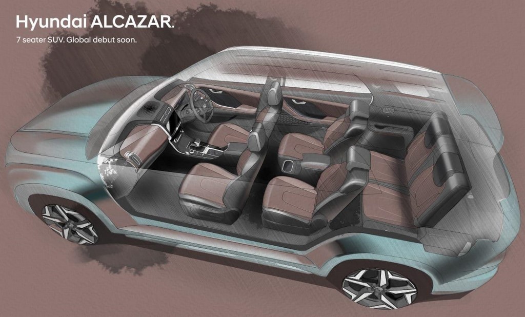 Hyundai Alcazar Interior Design Sketch