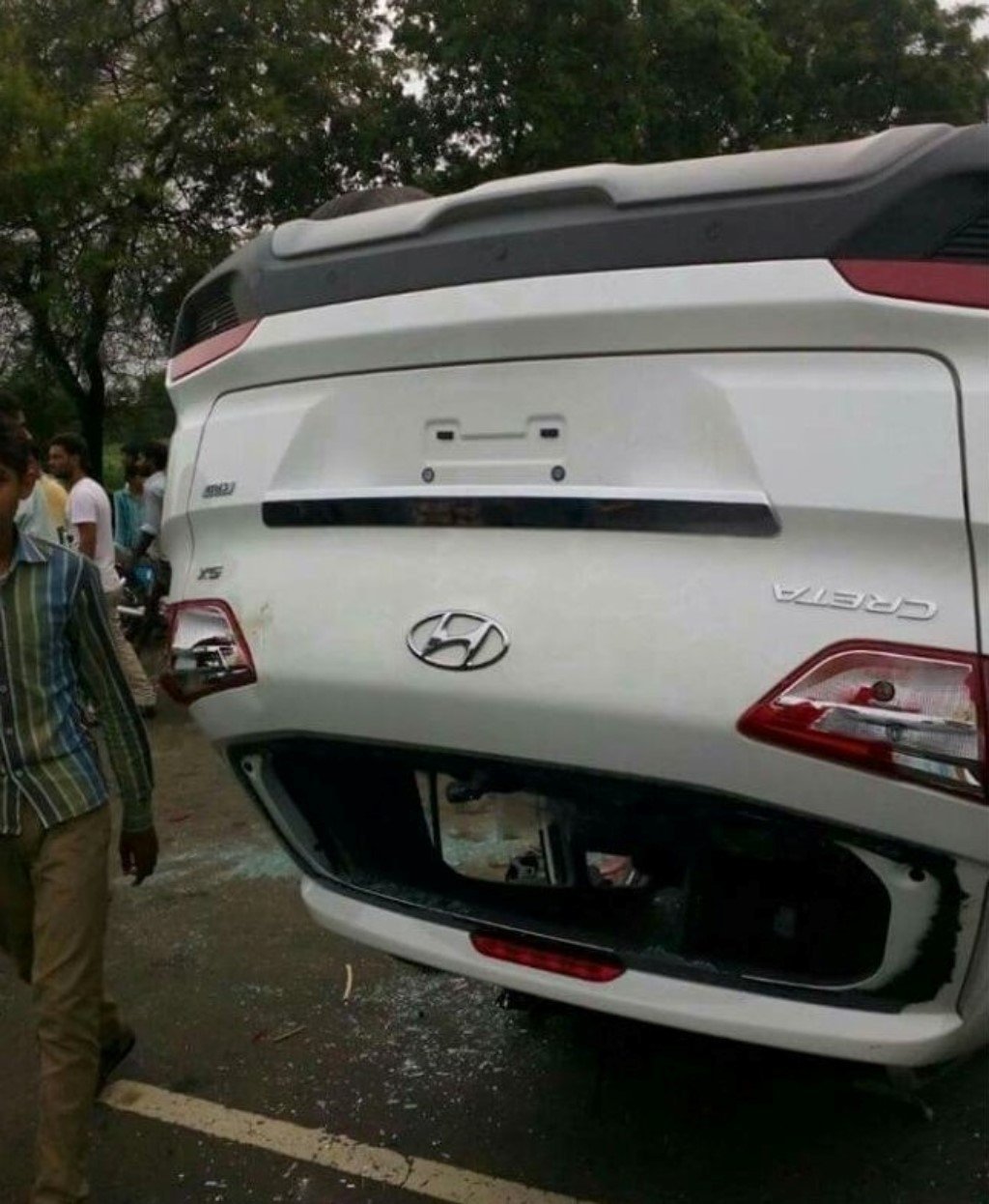 Hyundai Creta Overturned