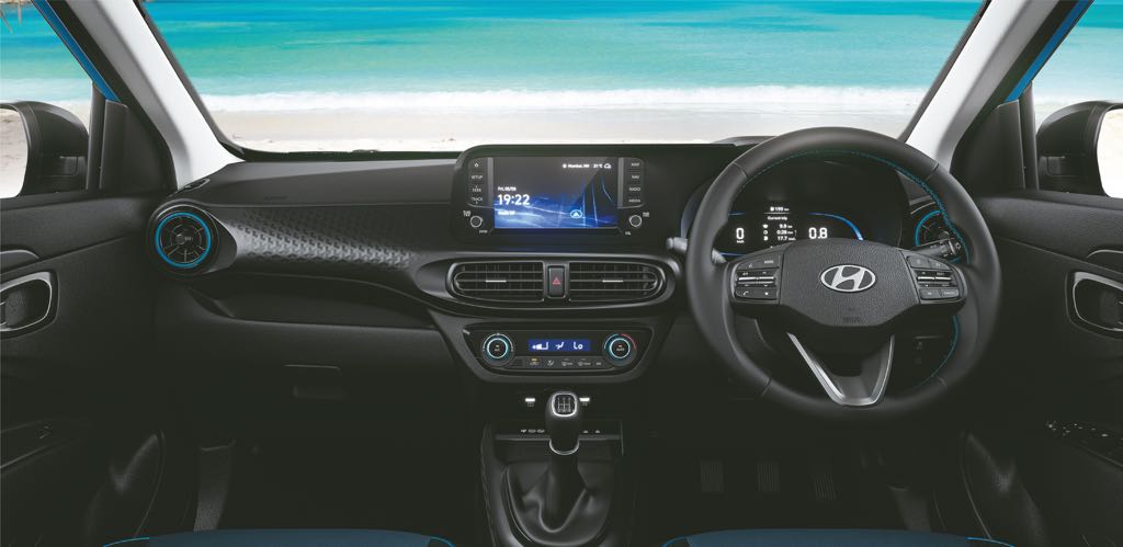 Hyundai Exter Black Interiors With Cosmic Blue inserts