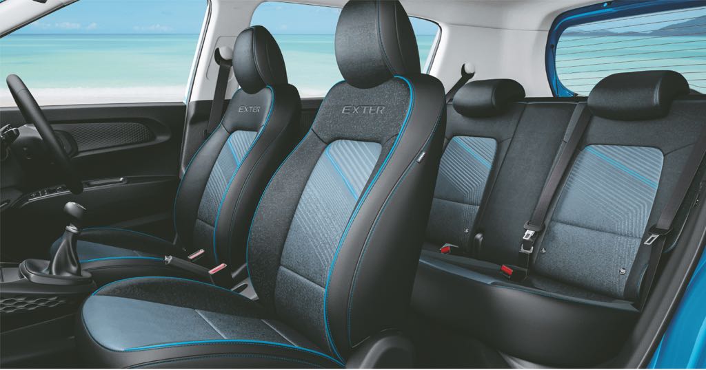 Hyundai Exter Interior Cosmic Blue Inserts