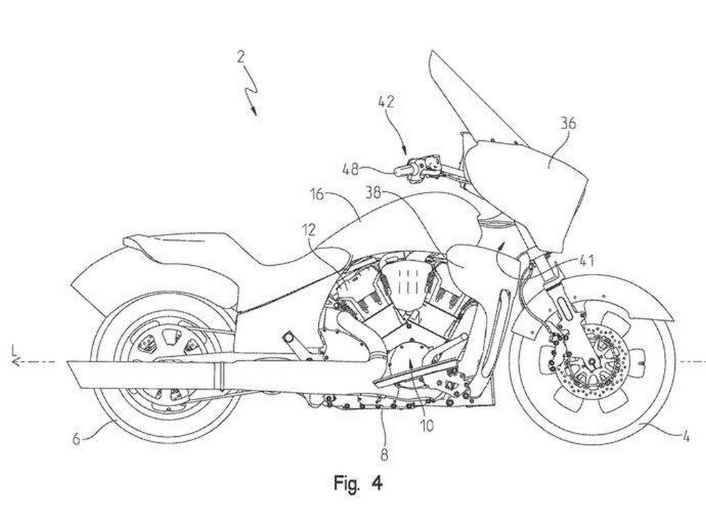 Indian Liquid Cooled Tourer Patent Side