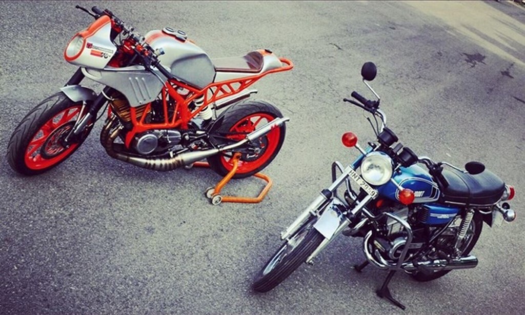 KTM Duke 200 With Yamaha RD350