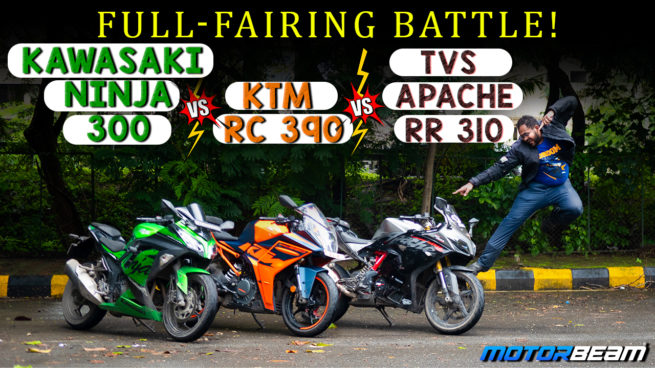 Kawasaki Ninja 300 vs KTM RC 390 vs TVS Apache RR 310