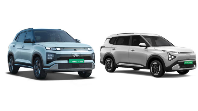 Kia Carens Clavis EV & Hyundai Creta Electric front