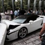 Lamborghini Gallardo Spyder Crash Delhi Hotel