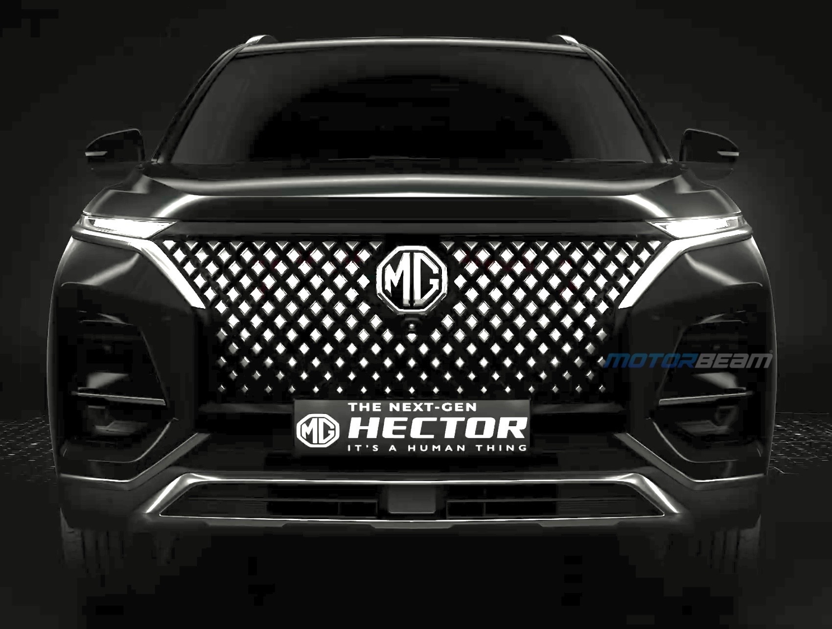 MG Hector Facelift Teaser Shows New Argyle Inspired Diamond Grille