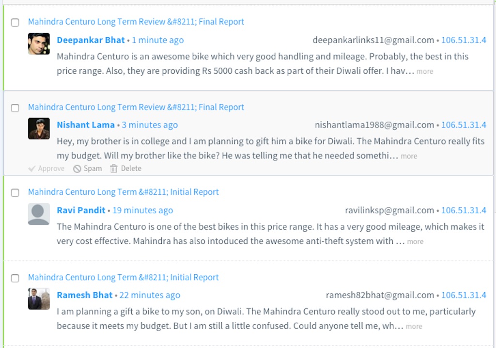 Mahindra Fake Comments