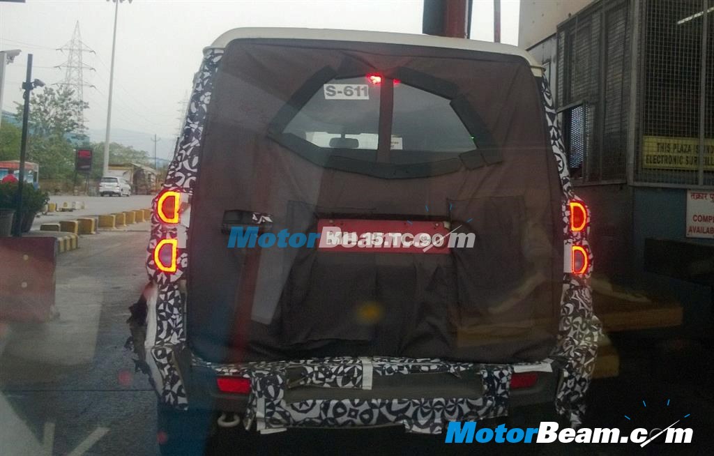 Mahindra Scorpio Facelift Rear Spy