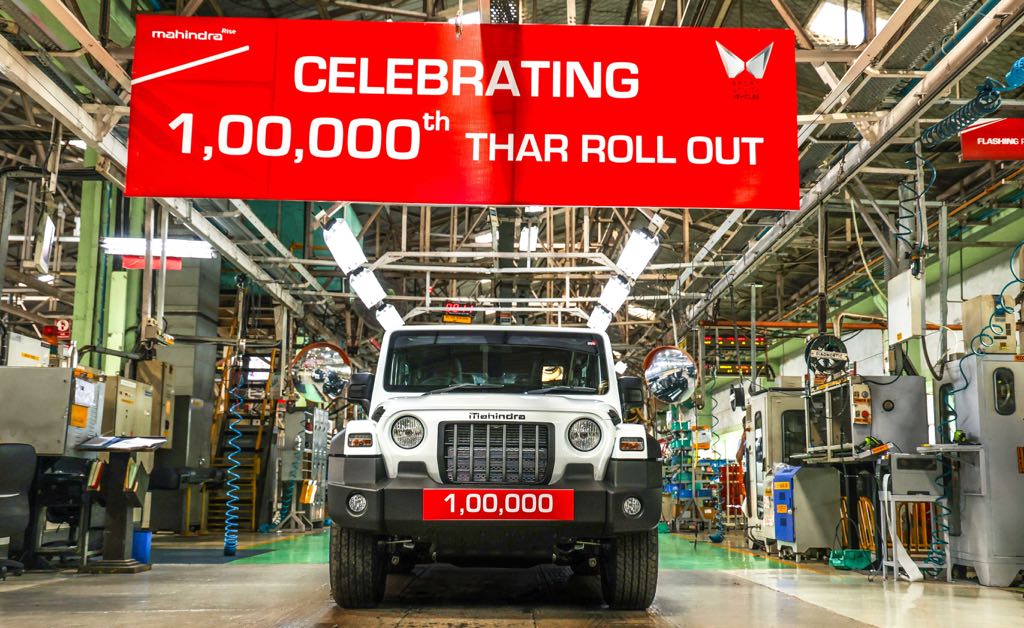 Mahindra Thar 1 Lakh Milestone