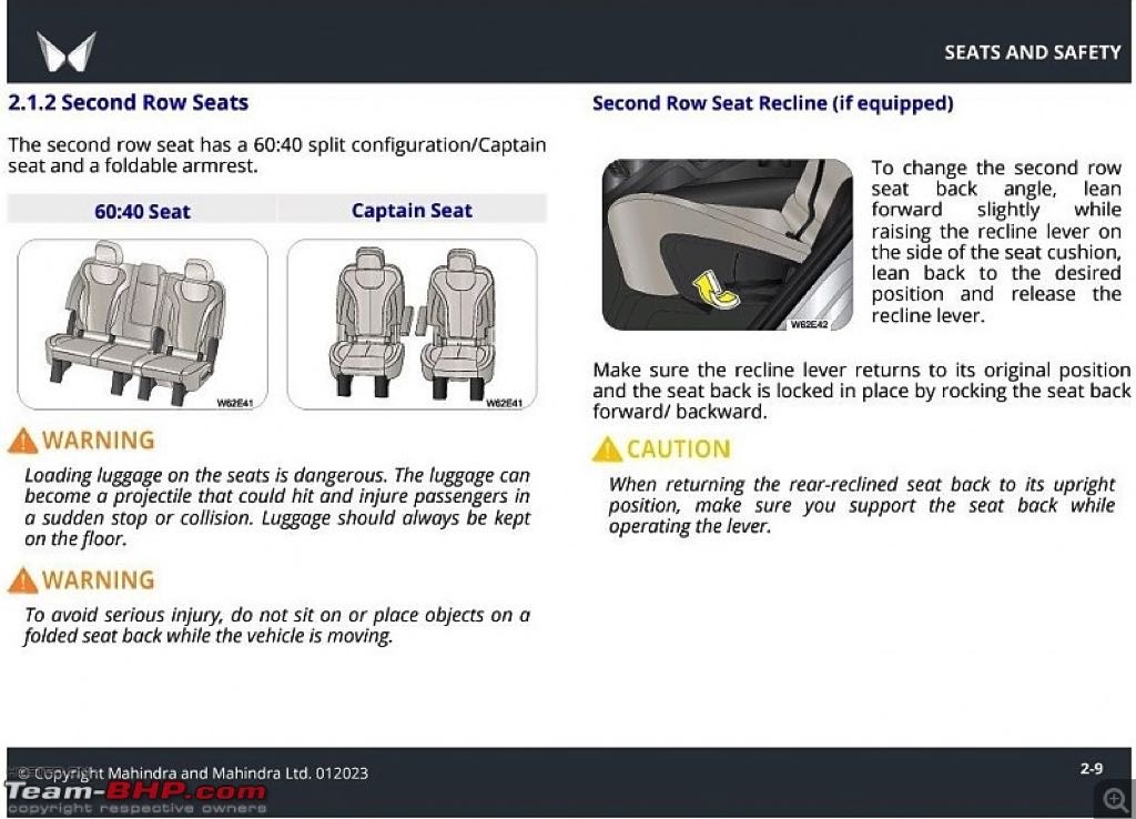 Mahindra XUV700 Captain Seats Leak