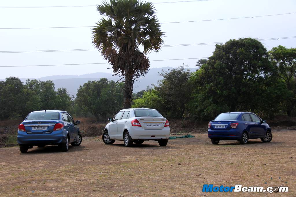 Maruti DZire vs Hyundai Xcent vs Honda Amaze Road Test